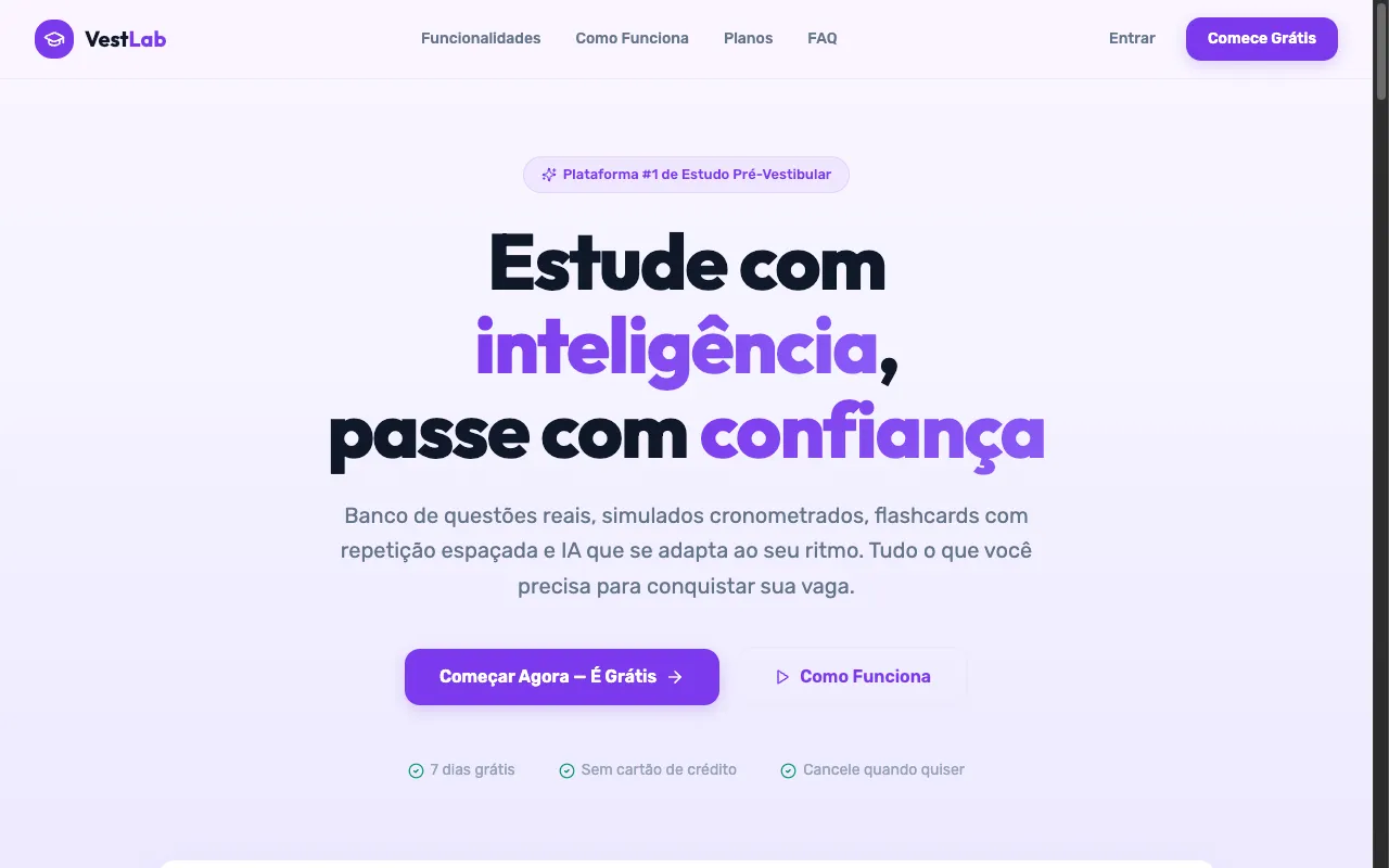 Site VestLab criado pela NaVittrine